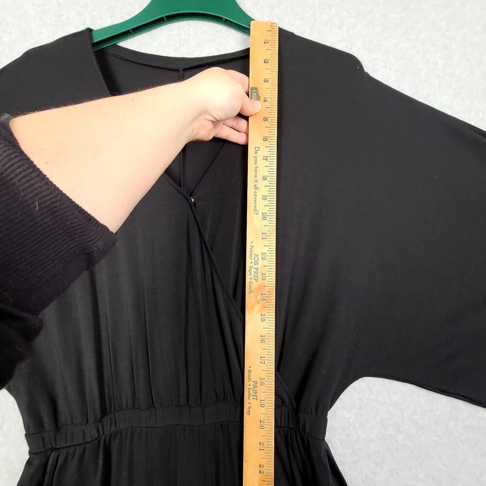 Garnet Hill Prato Knit Boatneck Kimono Sleeve Wide Leg Jumpsuit Black Medium NEW - Picture 11 of 13